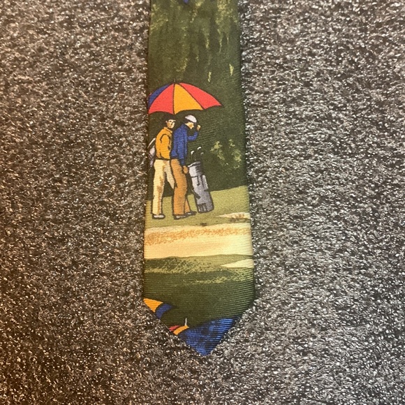 Hathaway Golf ⛳️ Multicolored Imported Fabric Style Tie - Picture 5 of 8